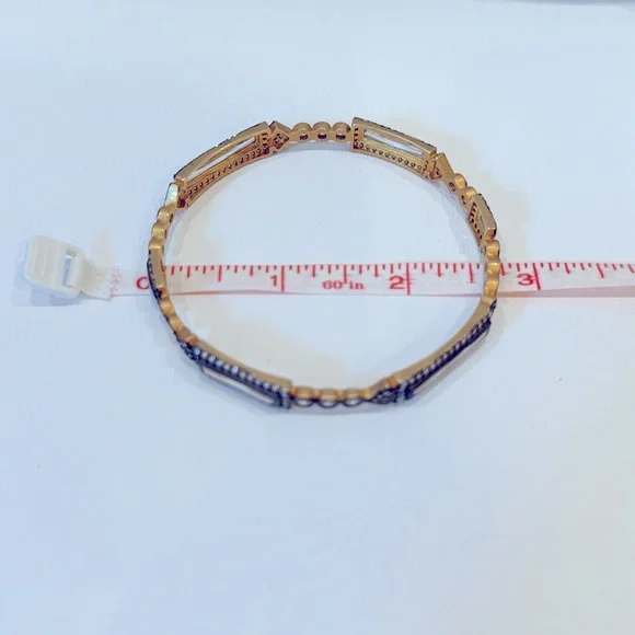 Freida Rothman gold and sparkle mixed shape bangle - Picture 3 of 3